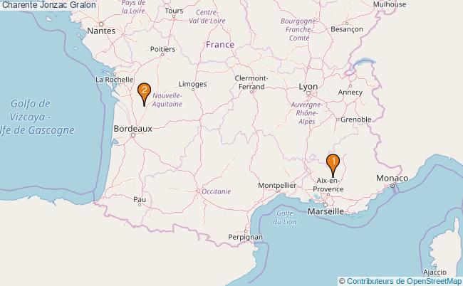 plan Charente Jonzac Associations Charente Jonzac : 2 associations