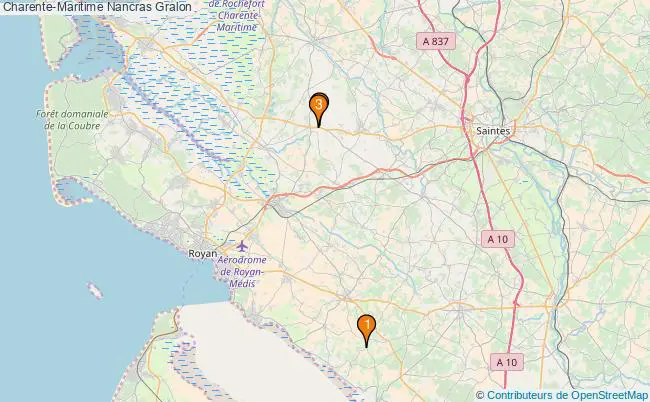 plan Charente-Maritime Nancras Associations Charente-Maritime Nancras : 3 associations
