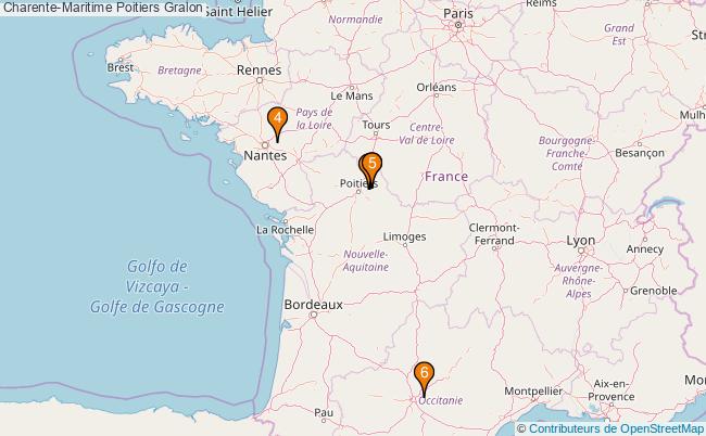 plan Charente-Maritime Poitiers Associations Charente-Maritime Poitiers : 5 associations