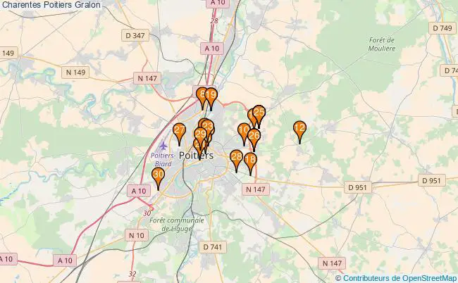 plan Charentes Poitiers Associations Charentes Poitiers : 33 associations