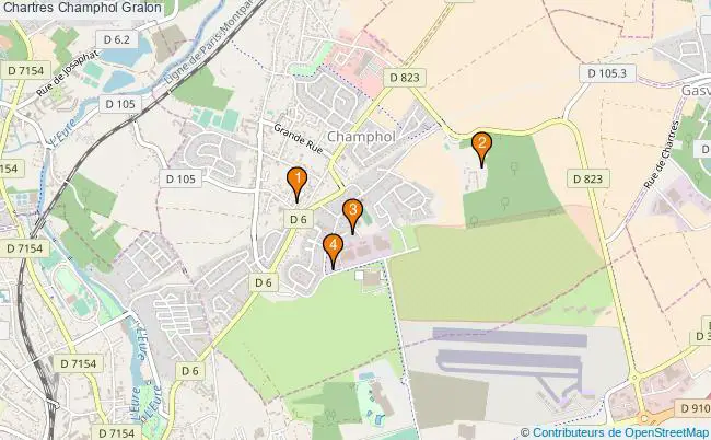 plan Chartres Champhol Associations Chartres Champhol : 3 associations