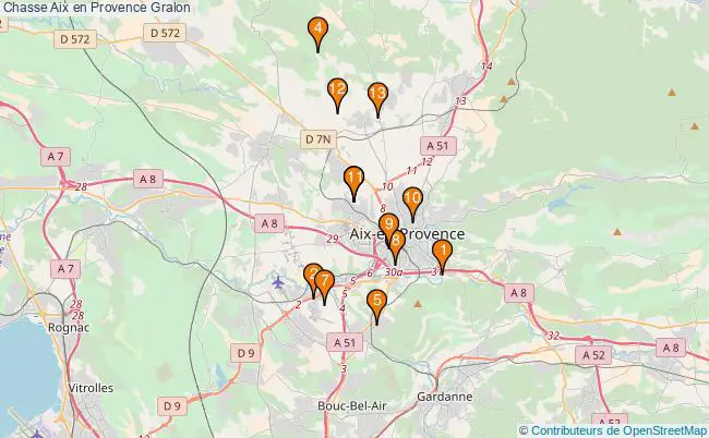 plan Chasse Aix en Provence Associations chasse Aix en Provence : 15 associations