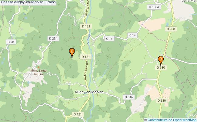 plan Chasse Alligny-en-Morvan Associations chasse Alligny-en-Morvan : 3 associations