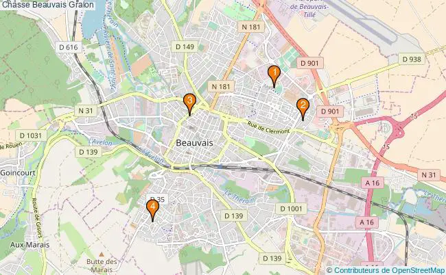 plan Chasse Beauvais Associations chasse Beauvais : 4 associations