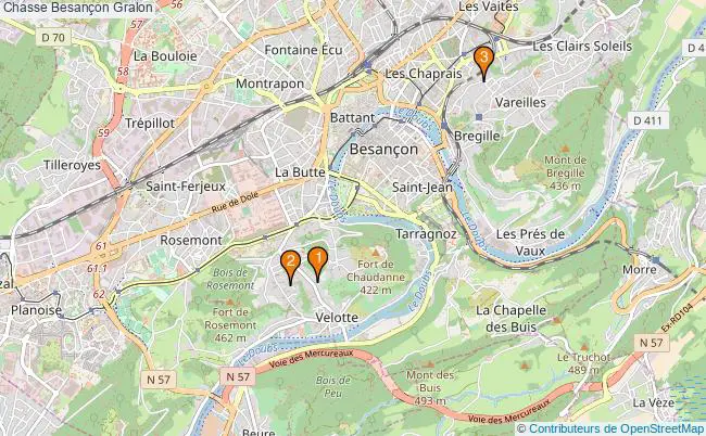 plan Chasse Besançon Associations chasse Besançon : 6 associations
