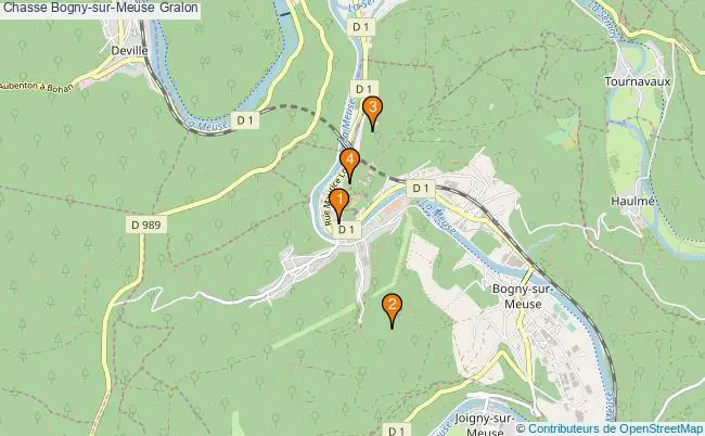 plan Chasse Bogny-sur-Meuse Associations chasse Bogny-sur-Meuse : 3 associations