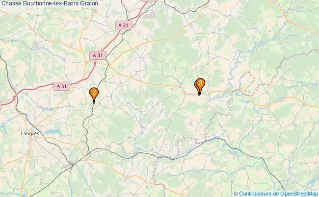 plan Chasse Bourbonne-les-Bains Associations chasse Bourbonne-les-Bains : 3 associations