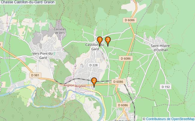 plan Chasse Castillon-du-Gard Associations chasse Castillon-du-Gard : 3 associations