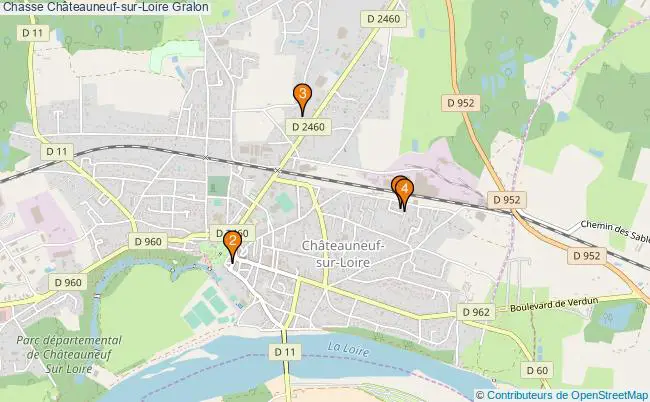 plan Chasse Châteauneuf-sur-Loire Associations chasse Châteauneuf-sur-Loire : 3 associations