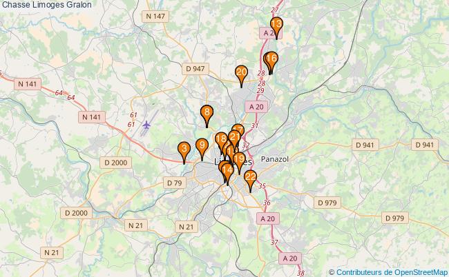 plan Chasse Limoges Associations chasse Limoges : 26 associations