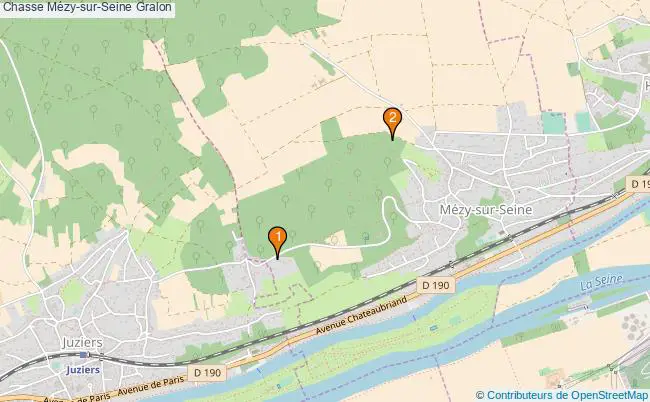 plan Chasse Mézy-sur-Seine Associations chasse Mézy-sur-Seine : 2 associations