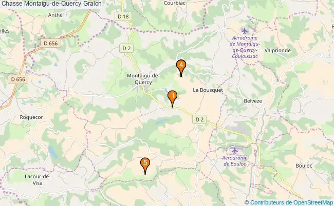 plan Chasse Montaigu-de-Quercy Associations chasse Montaigu-de-Quercy : 5 associations