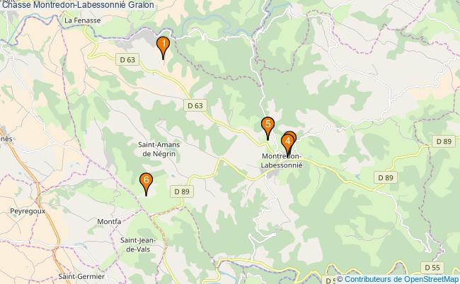 plan Chasse Montredon-Labessonnié Associations chasse Montredon-Labessonnié : 7 associations