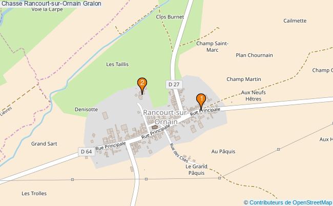 plan Chasse Rancourt-sur-Ornain Associations chasse Rancourt-sur-Ornain : 2 associations