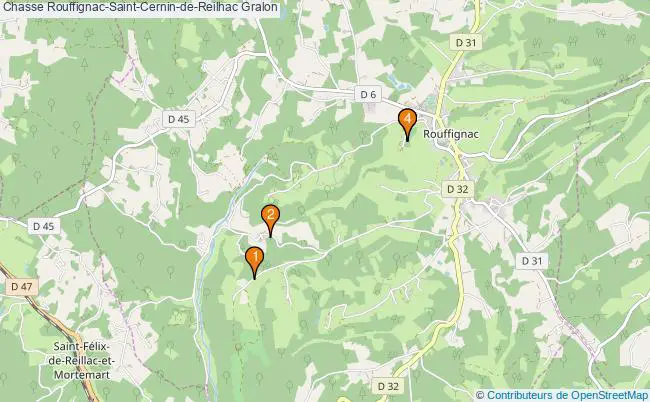 plan Chasse Rouffignac-Saint-Cernin-de-Reilhac Associations chasse Rouffignac-Saint-Cernin-de-Reilhac : 5 associations