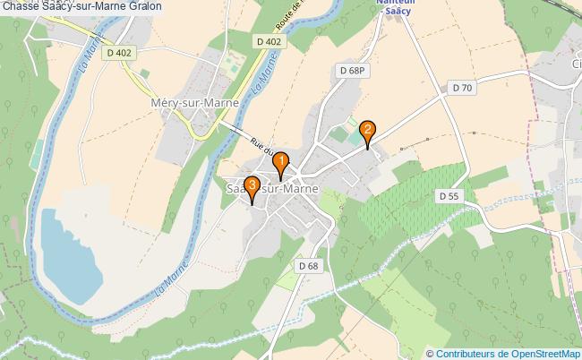 plan Chasse Saâcy-sur-Marne Associations chasse Saâcy-sur-Marne : 3 associations