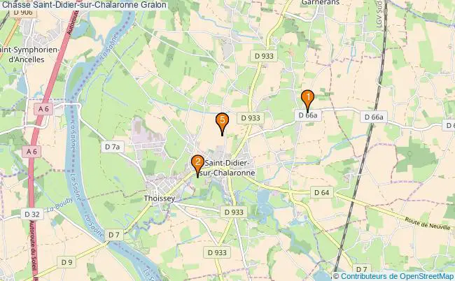 plan Chasse Saint-Didier-sur-Chalaronne Associations chasse Saint-Didier-sur-Chalaronne : 6 associations