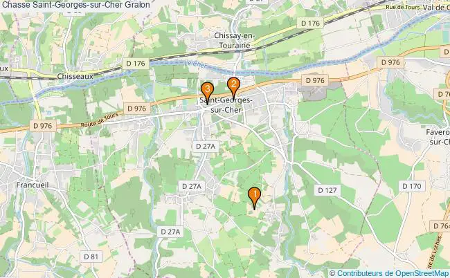 plan Chasse Saint-Georges-sur-Cher Associations chasse Saint-Georges-sur-Cher : 3 associations