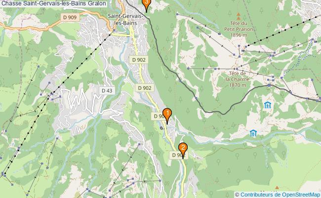 plan Chasse Saint-Gervais-les-Bains Associations chasse Saint-Gervais-les-Bains : 3 associations