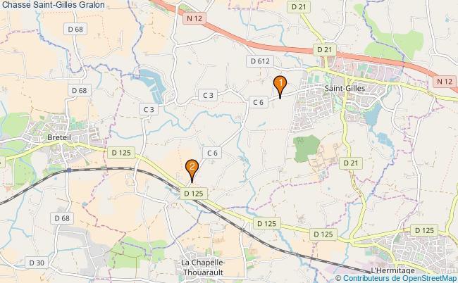 plan Chasse Saint-Gilles Associations chasse Saint-Gilles : 2 associations