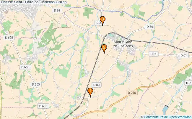 plan Chasse Saint-Hilaire-de-Chaléons Associations chasse Saint-Hilaire-de-Chaléons : 3 associations