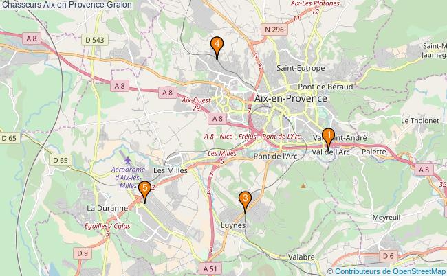 plan Chasseurs Aix en Provence Associations chasseurs Aix en Provence : 5 associations