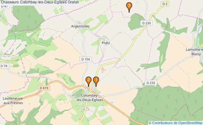 plan Chasseurs Colombey-les-Deux-Eglises Associations chasseurs Colombey-les-Deux-Eglises : 3 associations
