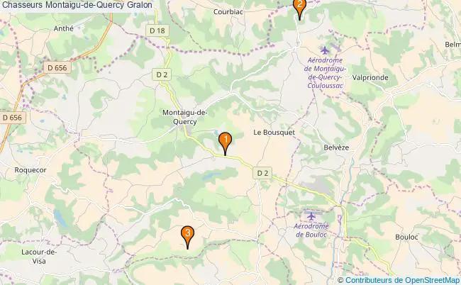 plan Chasseurs Montaigu-de-Quercy Associations chasseurs Montaigu-de-Quercy : 3 associations