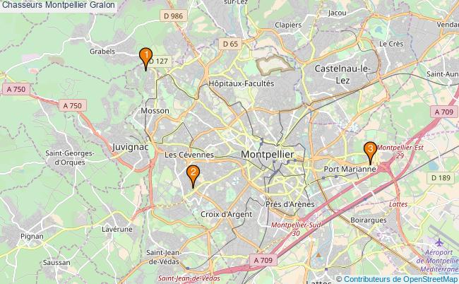 plan Chasseurs Montpellier Associations chasseurs Montpellier : 3 associations