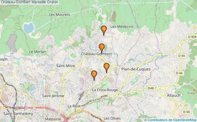 plan Château-Gombert Marseille Associations Château-Gombert Marseille : 5 associations