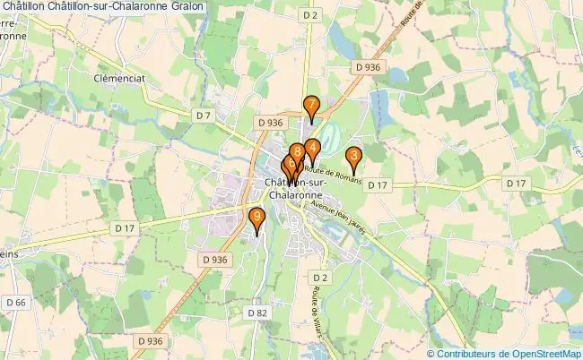 plan Châtillon Châtillon-sur-Chalaronne Associations Châtillon Châtillon-sur-Chalaronne : 9 associations
