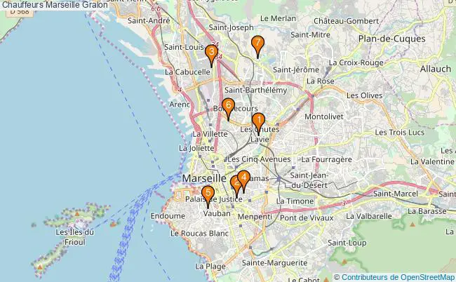 plan Chauffeurs Marseille Associations Chauffeurs Marseille : 6 associations