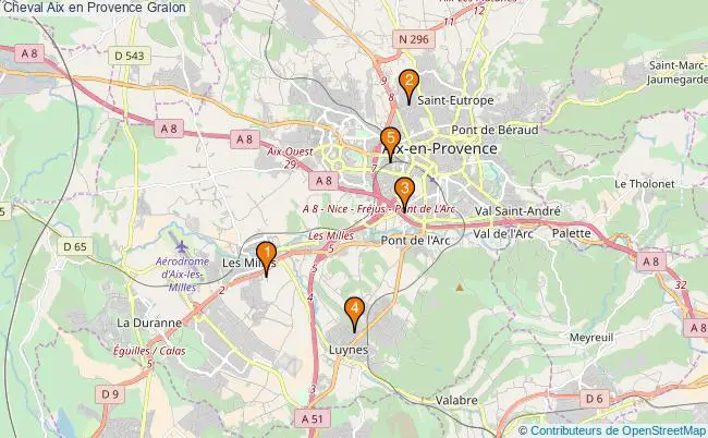 plan Cheval Aix en Provence Associations Cheval Aix en Provence : 7 associations