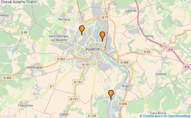 plan Cheval Auxerre Associations Cheval Auxerre : 5 associations