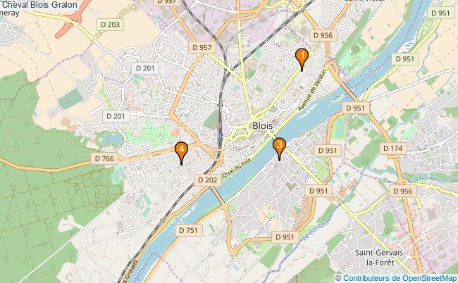 plan Cheval Blois Associations Cheval Blois : 4 associations