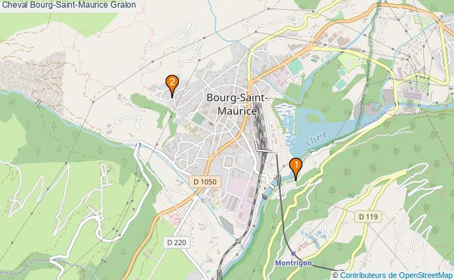 plan Cheval Bourg-Saint-Maurice Associations Cheval Bourg-Saint-Maurice : 2 associations