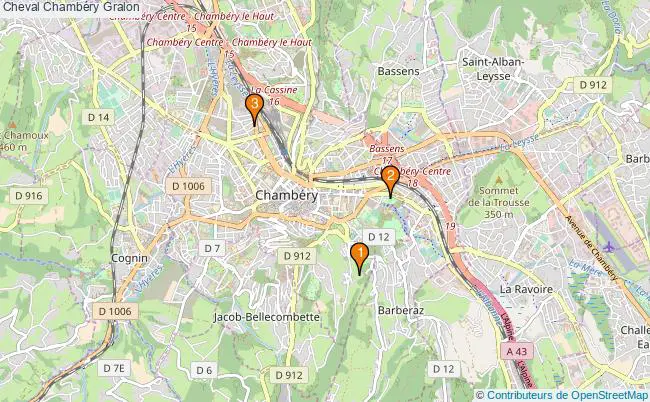 plan Cheval Chambéry Associations Cheval Chambéry : 2 associations