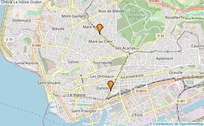 plan Cheval Le Havre Associations Cheval Le Havre : 3 associations