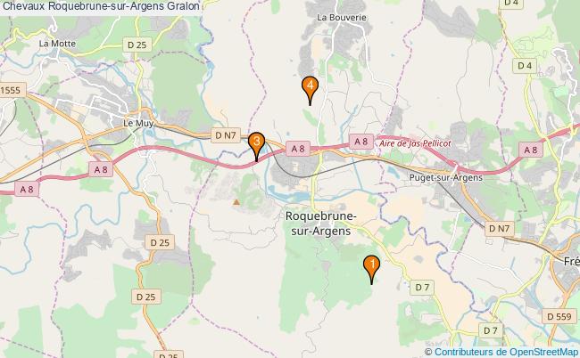 plan Chevaux Roquebrune-sur-Argens Associations chevaux Roquebrune-sur-Argens : 4 associations