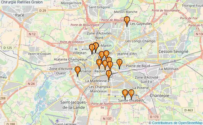 plan Chirurgie Rennes Associations chirurgie Rennes : 24 associations