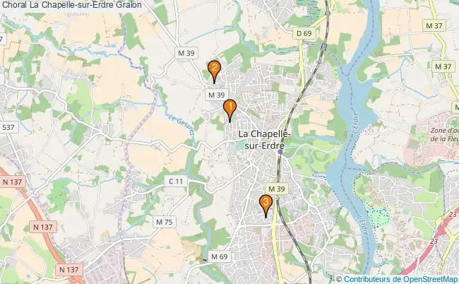 plan Choral La Chapelle-sur-Erdre Associations choral La Chapelle-sur-Erdre : 3 associations
