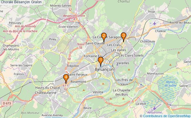 plan Chorale Besançon Associations chorale Besançon : 5 associations