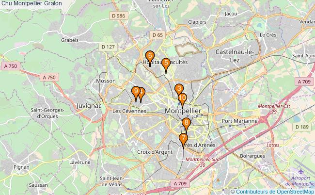 plan Chu Montpellier Associations chu Montpellier : 13 associations
