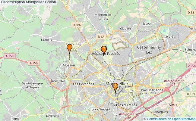 plan Circonscription Montpellier Associations circonscription Montpellier : 10 associations