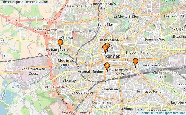 plan Circonscription Rennes Associations circonscription Rennes : 7 associations