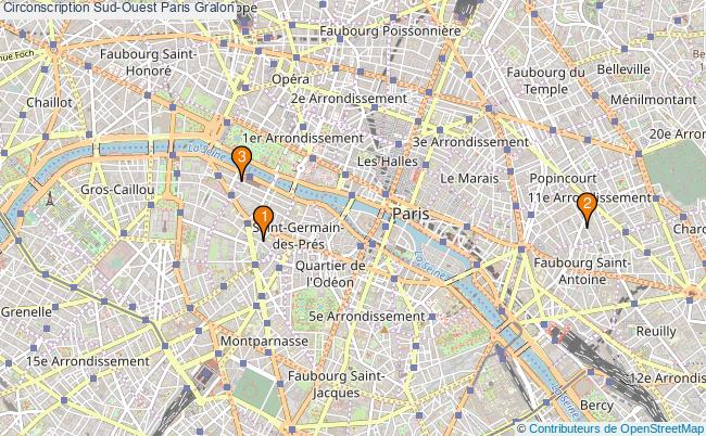 plan Circonscription Sud-Ouest Paris Associations circonscription Sud-Ouest Paris : 3 associations