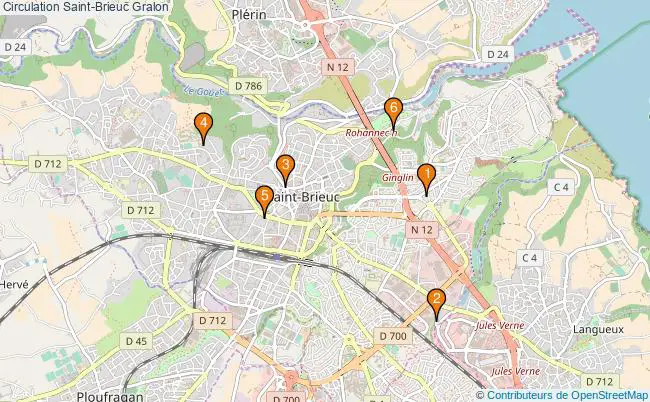 plan Circulation Saint-Brieuc Associations Circulation Saint-Brieuc : 6 associations