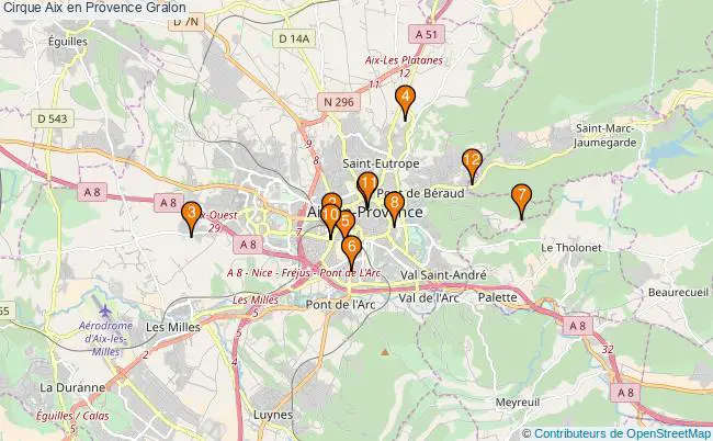 plan Cirque Aix en Provence Associations cirque Aix en Provence : 14 associations