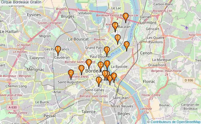 plan Cirque Bordeaux Associations cirque Bordeaux : 22 associations
