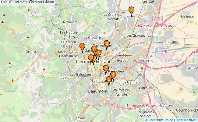 plan Cirque Clermont-Ferrand Associations cirque Clermont-Ferrand : 15 associations